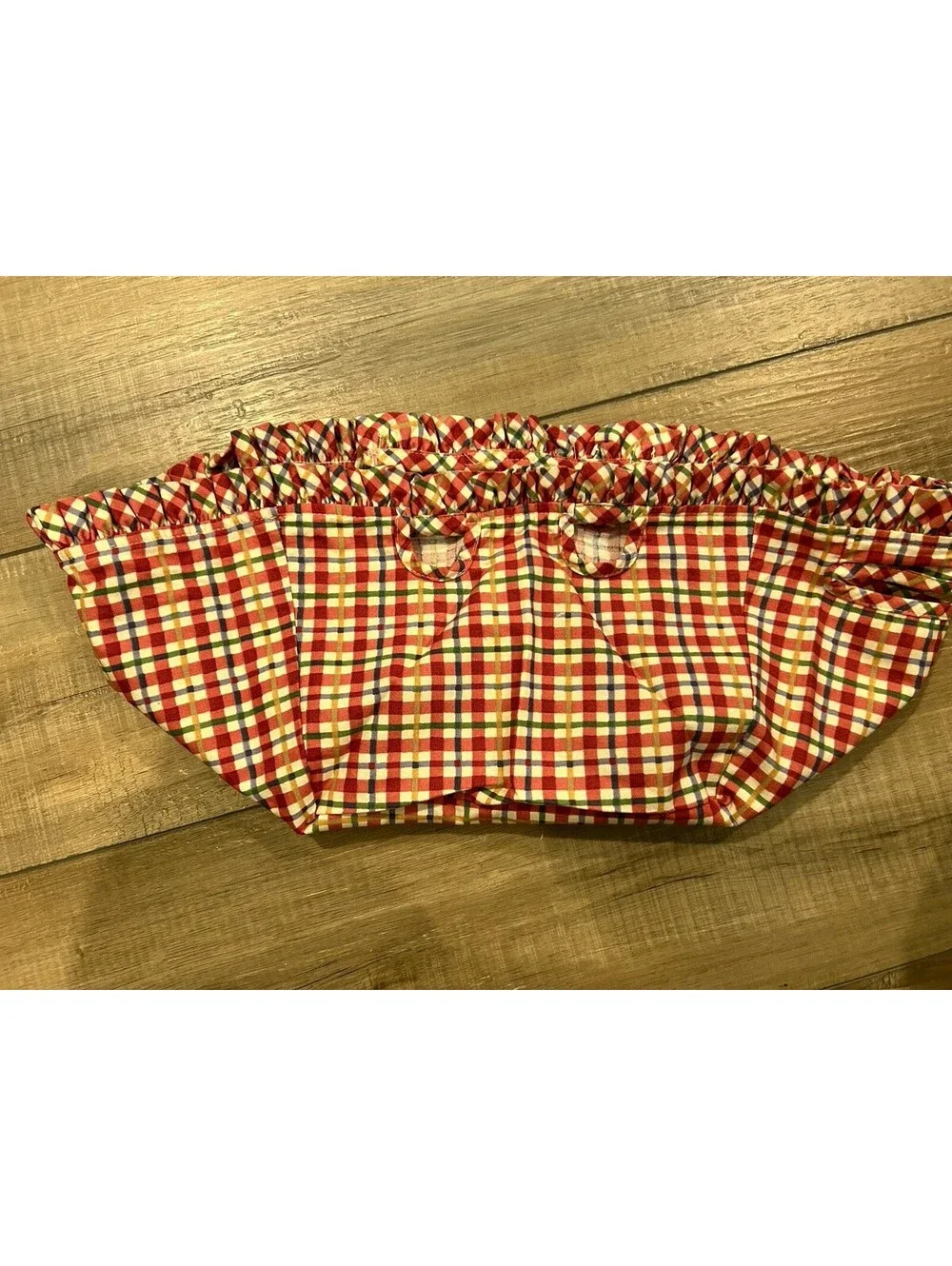 Longaberger Small Picnic Cherry Plaid Fabric Basket Liner